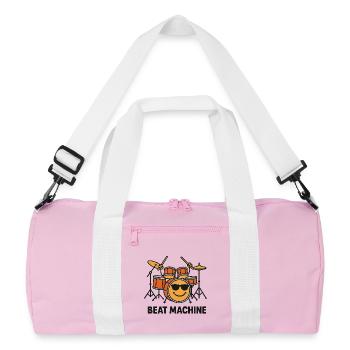 Funny drums with Smile Face - Recycled Duffel Bag - pink/white - Front