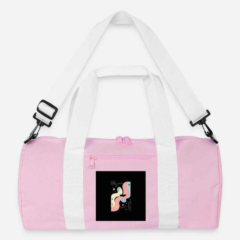 Weibliche Abstraktion Auf Schwarzem Hintergrund Recycelte Duffel Bag