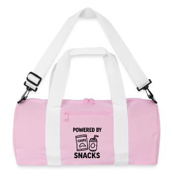 Humorvolle Snack Power Illustration - Recycelte Duffel Bag - Rosa/Weiß - Vorne
