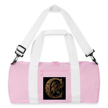 C - Magisches Ornament mit Chimäre - Recycelte Duffel Bag - Rosa/Weiß - Vorne