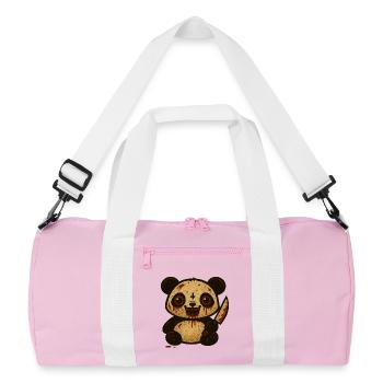 Bloody Darling Halloween Panda - Recycled Duffel Bag - pink/white - Front