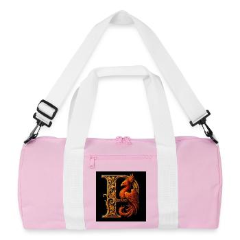 P – Magic Ornament with Phoenix - Recycled Duffel Bag - pink/white - Front