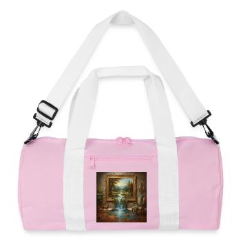 Natural wonderland with running water - Recycled Duffel Bag - pink/white - Front