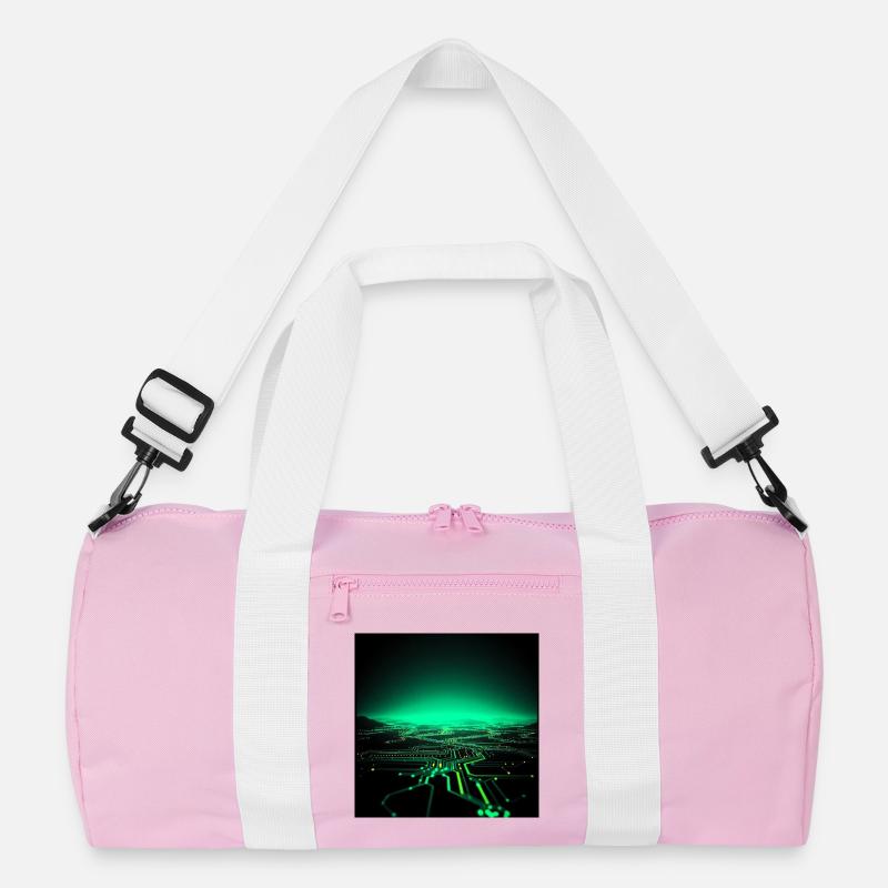 Neon Tech Stadtsilhouette Recycelte Duffel Bag