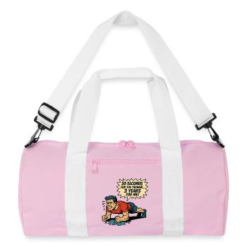 Bande dessinée drôle de gymnastique rétro - Lutte de planche - Sac de sport recyclé - rose/blanc - Devant