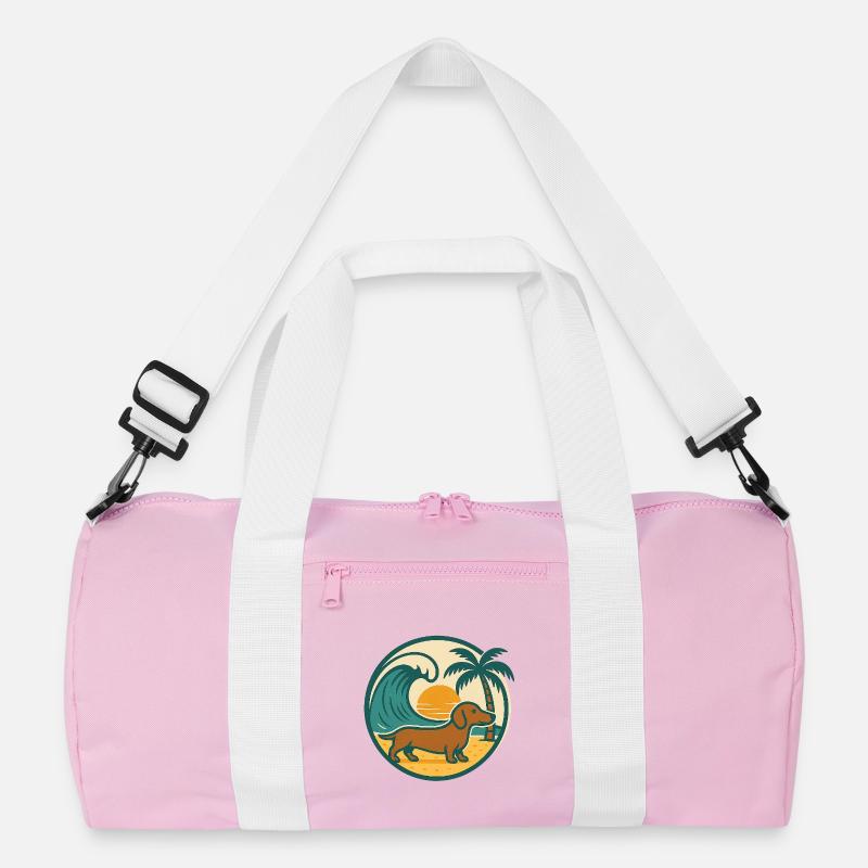 Dachshund Beach Sunset Recycled Duffel Bag