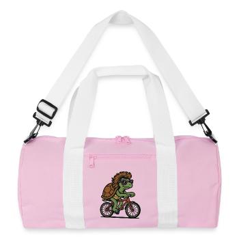 Bike Schildkröte - Recycelte Duffel Bag - Rosa/Weiß - Vorne