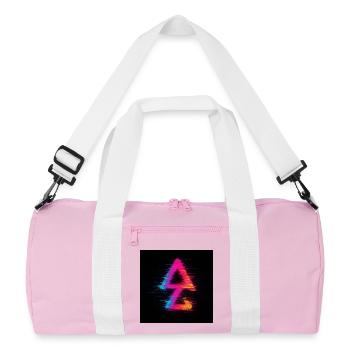 Neon Glitch Dreieck Aura - Recycelte Duffel Bag - Rosa/Weiß - Vorne