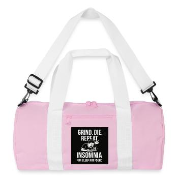 Motivierendes Schlafversagens-Design - Recycelte Duffel Bag - Rosa/Weiß - Vorne