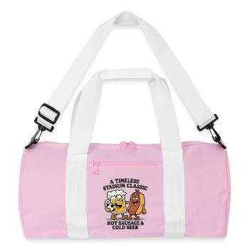 Beer and hot dog - Recycled Duffel Bag - pink/white - Front