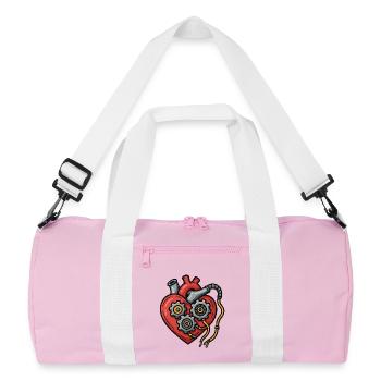 Conception du cœur mécanique - Sac de sport recyclé - rose/blanc - Devant