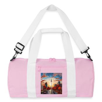Tour de télévision Berlin au coucher du soleil - Sac de sport recyclé - rose/blanc - Devant