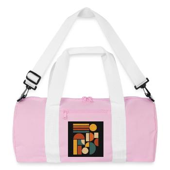 Formes de couleurs géométriques rétro - Sac de sport recyclé - rose/blanc - Devant