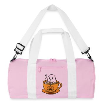 Ghost in Pumpkin Coffee Cup - Recycled Duffel Bag - pink/white - Front