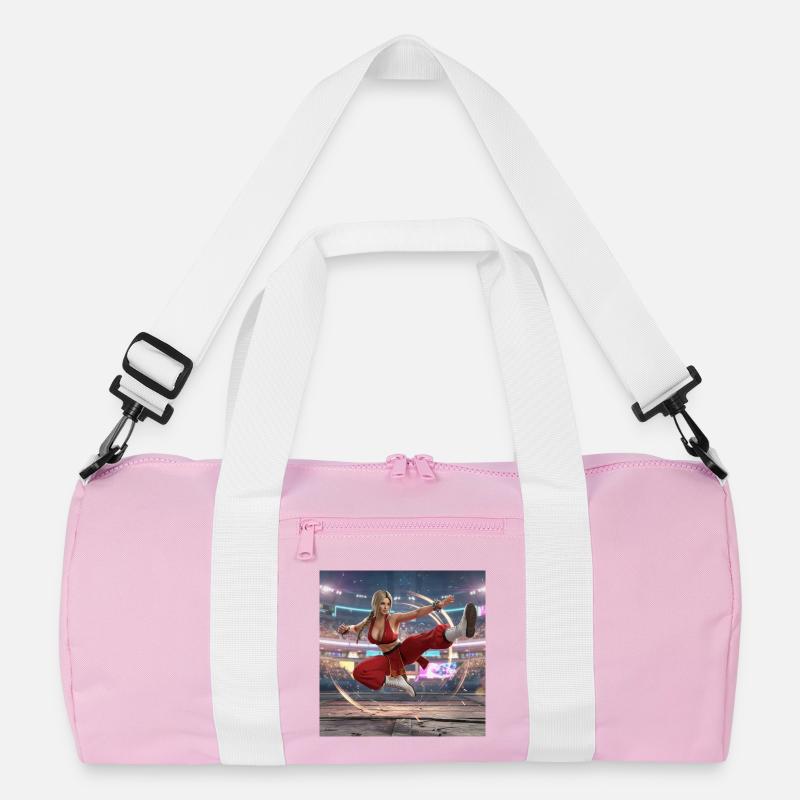 Geben Sie die Maxima ein - Recycelte Duffel Bag - Rosa/Weiß