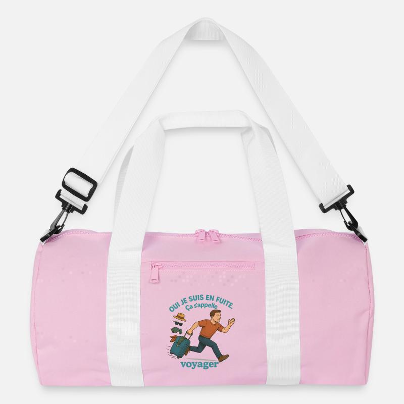 Flug zum Reisen - Recycelte Duffel Bag - Rosa/Weiß