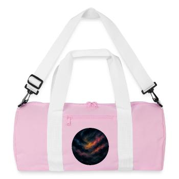 Orangefarbener Nachthimmel - Recycelte Duffel Bag - Rosa/Weiß - Vorne