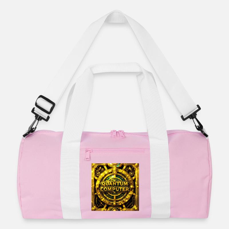 Golden Quantum Computer Emblem Recycled Duffel Bag