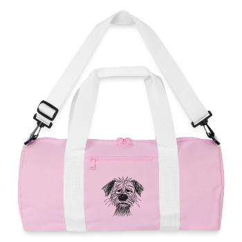 Croquis Portrait de chien épuisé - Sac de sport recyclé - rose/blanc - Devant
