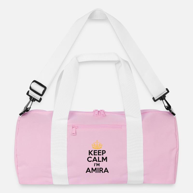 Keep Calm – I'm Amira 💖 Recycled Duffel Bag