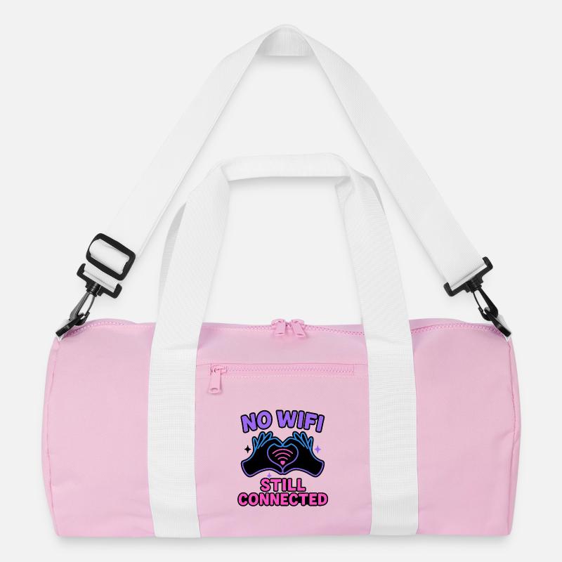 Immer noch verbunden, kein WLAN - Recycelte Duffel Bag - Rosa/Weiß