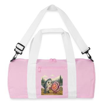 Herring and Onion Friendship - Recycled Duffel Bag - pink/white - Front