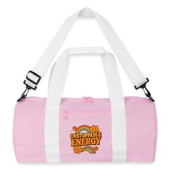 Unstoppable Energy Retro Rainbow - Recycled Duffel Bag - pink/white - Front