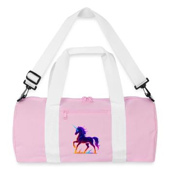 Flammender Neonmais - Recycelte Duffel Bag - Rosa/Weiß - Vorne