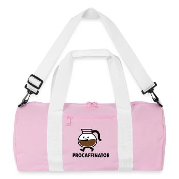 ProCaffinator Kaffeebecher Cartoon - Recycelte Duffel Bag - Rosa/Weiß - Vorne