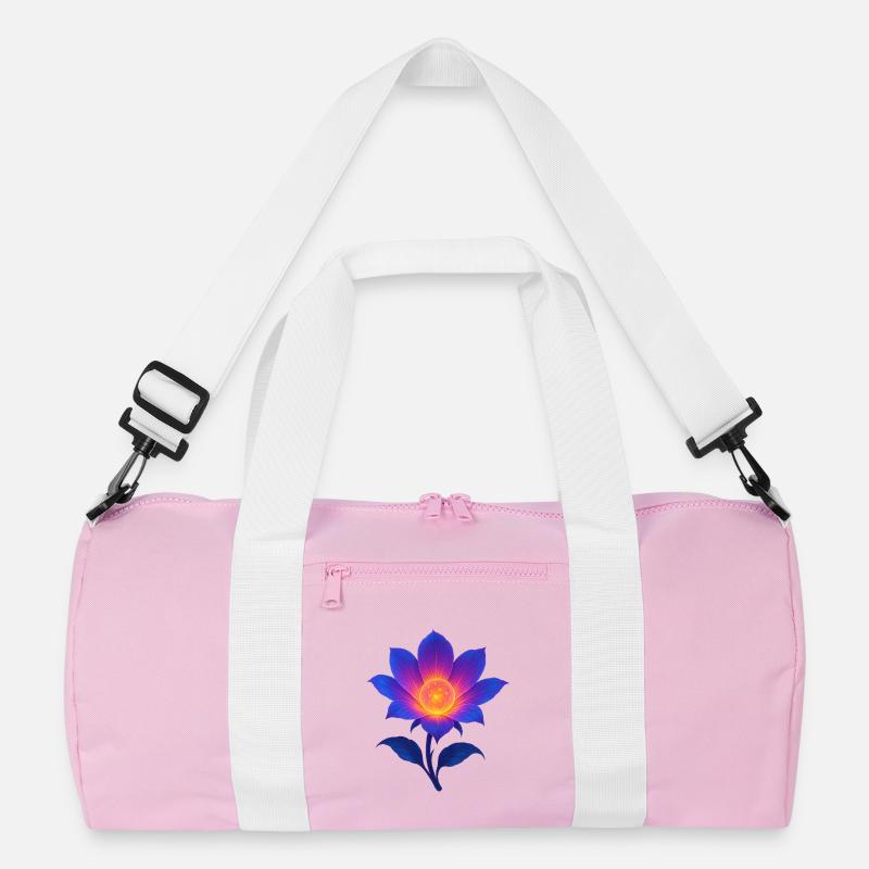 Neon-Nacht-Lotus - Recycelte Duffel Bag - Rosa/Weiß