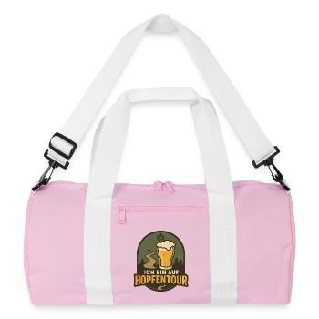 Hop Tour Beer Trail Logo - Recycled Duffel Bag - pink/white - Front