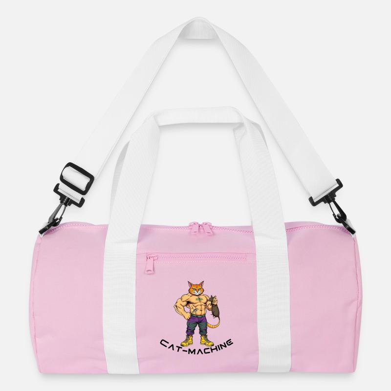 Cat muscle hero with mouse Recycled Duffel Bag