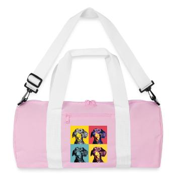 Quad Pop Art Teckel - Sac de sport recyclé - rose/blanc - Devant
