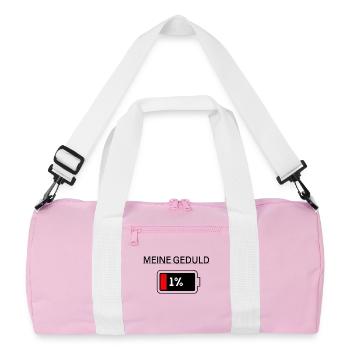 MEINE GEDULD - Recycelte Duffel Bag - Rosa/Weiß - Vorne