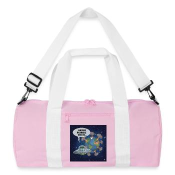 Außerirdische UFO-Beobachtung – Eine weitere irreparable Rasse - Recycelte Duffel Bag - Rosa/Weiß - Vorne