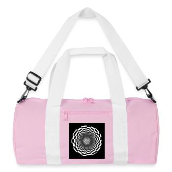 Schwarz-Weiß-optischer Wirbel - Recycelte Duffel Bag - Rosa/Weiß - Vorne
