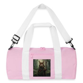 Forest Fox in Druid Cape - Recycled Duffel Bag - pink/white - Front