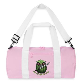 Wassermelone Ninja: Ein Schnitt Ende - Recycelte Duffel Bag - Rosa/Weiß - Vorne
