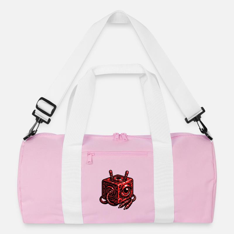 Red cube robot with eye Recycled Duffel Bag