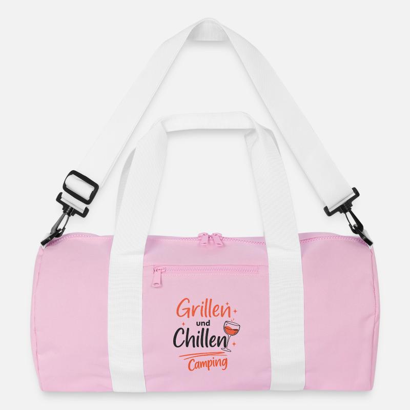 Grilling and chilling the nice man camping Recycled Duffel Bag