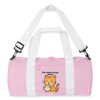 Katzenkaffee Schnurrrfreunde - Recycelte Duffel Bag - Rosa/Weiß - Vorne