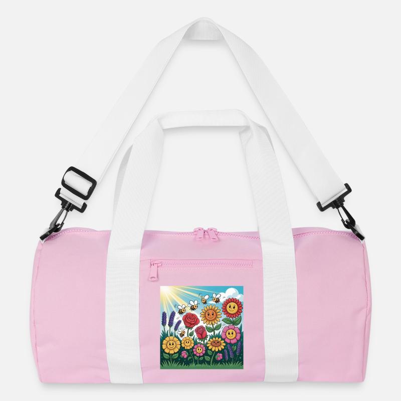 Sonnenblumengarten mit Biene Recycelte Duffel Bag