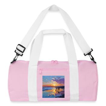 Sunset over the sea - Recycled Duffel Bag - pink/white - Front