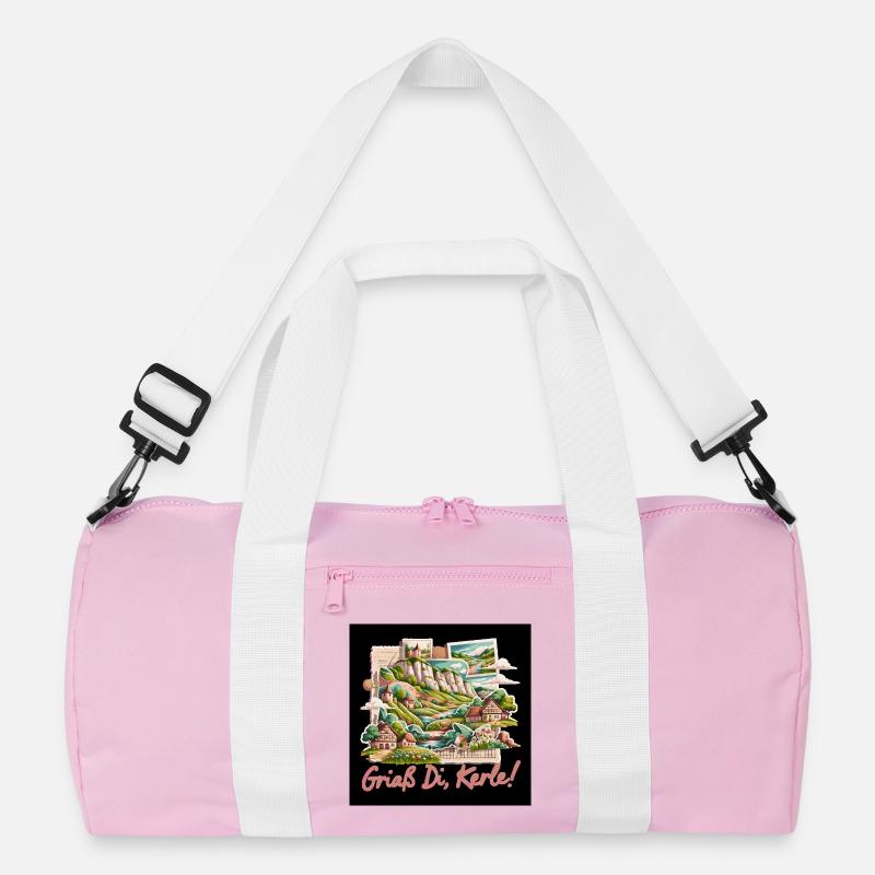 Landschaftsidylle Dorfcollage Recycelte Duffel Bag