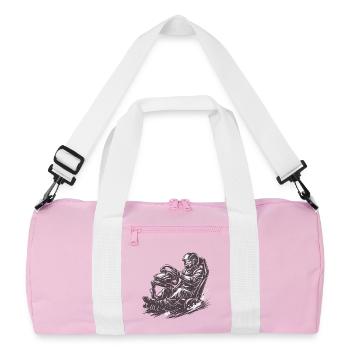 Sim racer à la Comic Ink en action - Sac de sport recyclé - rose/blanc - Devant
