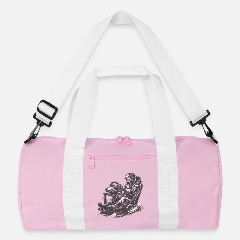 Simracer im Comic-Ink Stil in Action Recycelte Duffel Bag