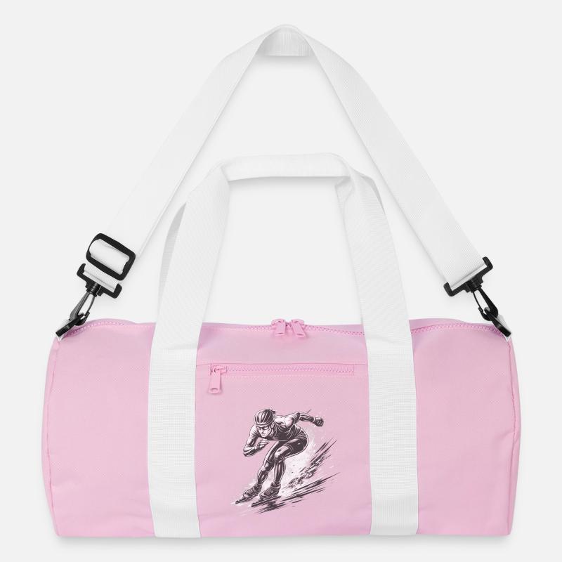 Eisschnellläufer in voller Dynamik Recycelte Duffel Bag