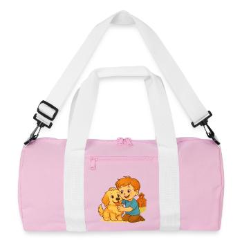 Fluffy and the Happy friend - Emotional Bond - Recycled Duffel Bag - pink/white - Front
