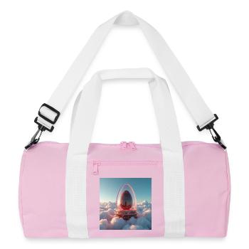 egg in the clouds. New life of the future - Recycled Duffel Bag - pink/white - Front