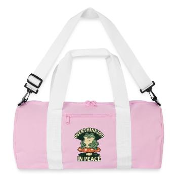 Trop réfléchir dans Peace Frog Humour Détends-toi - Sac de sport recyclé - rose/blanc - Devant